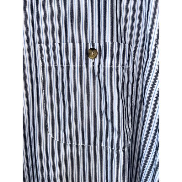 KingSize Men's 3XLT Blue Striped Short Sleeve Button-Up Shirt Casual - Picture 4 of 6